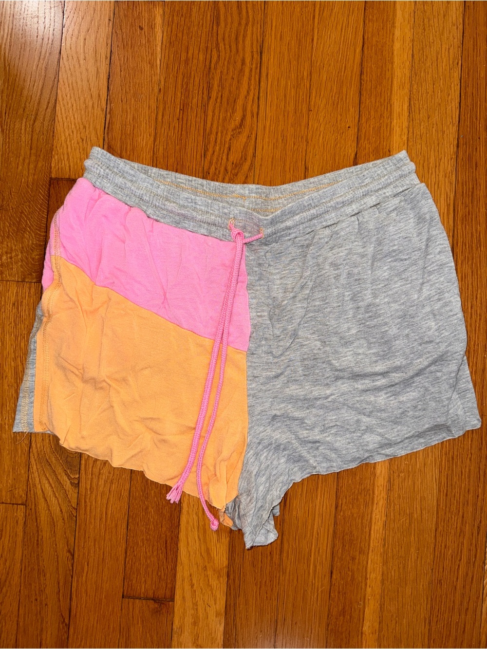 Colsie Pink, Peach & Gray Colorblock Athletic Lounge Shorts